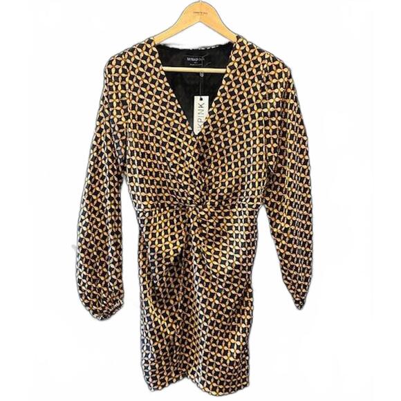 MINKPINK Dresses & Skirts - NWT - Minkpink Valentina Dress Small Geometric Long Sleeve Mini